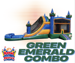 Green Emerald Bounce House W/Slide (WET/DRY) Green Emerald Bounce House W/Slide (WET/DRY)